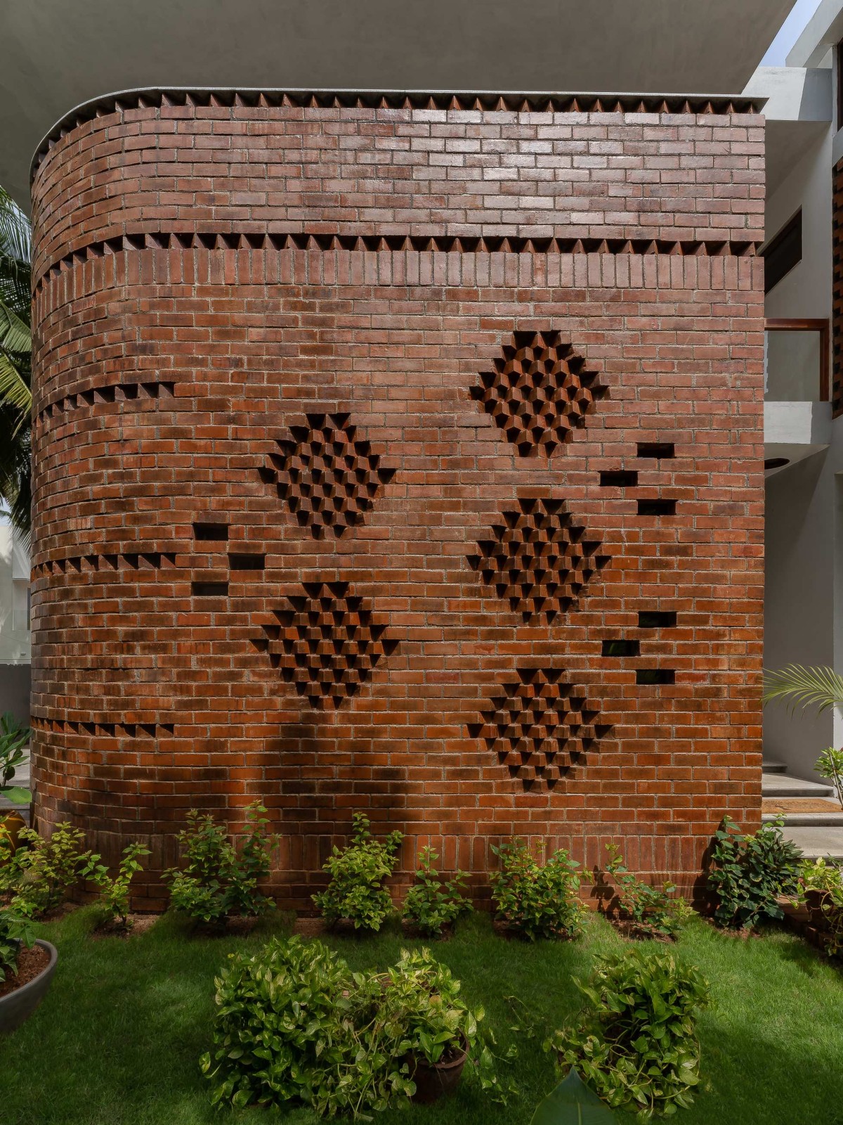 Detailed shot of brick facade of Alai by Studio Dcode