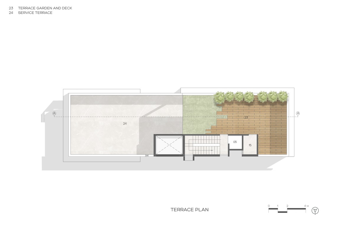 Terrace Plan of Linear House by Illusion Design Studio