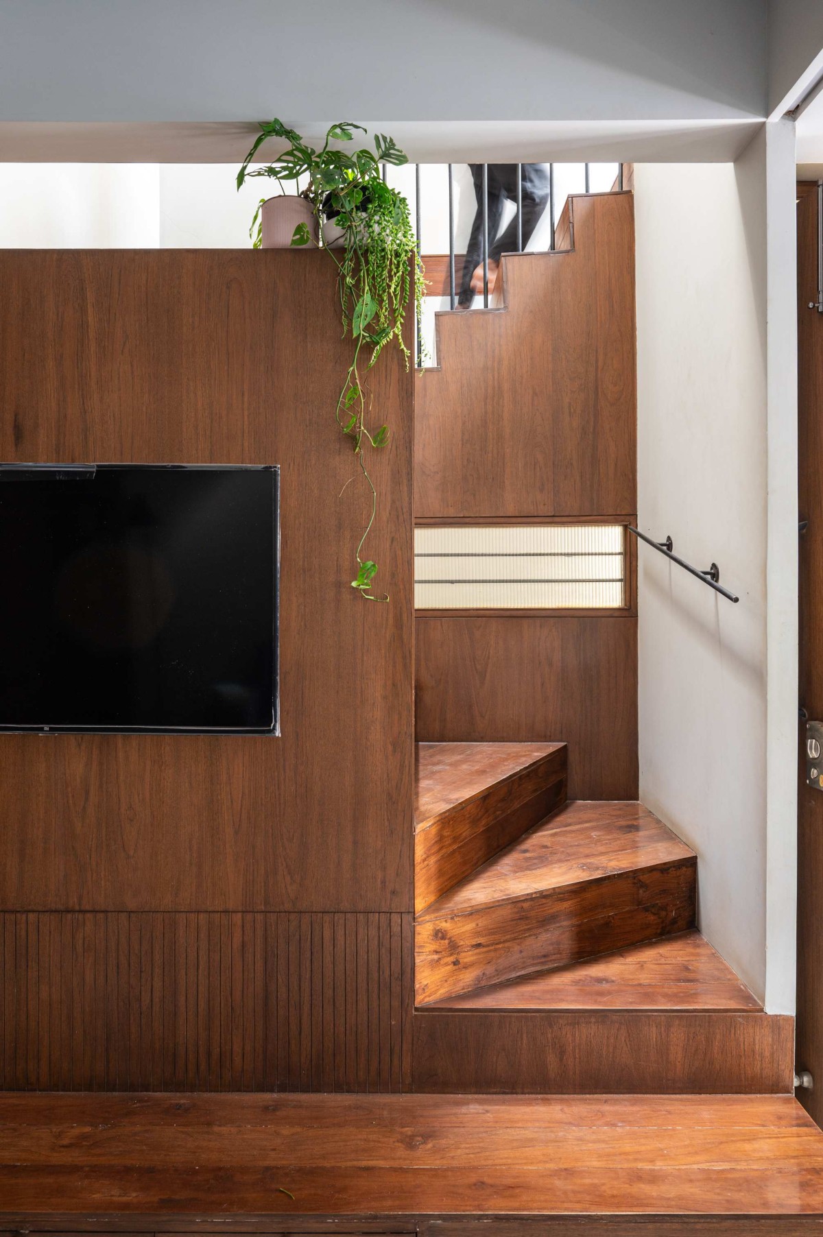 TV Unit of Compact House by Rahul Pudale Design
