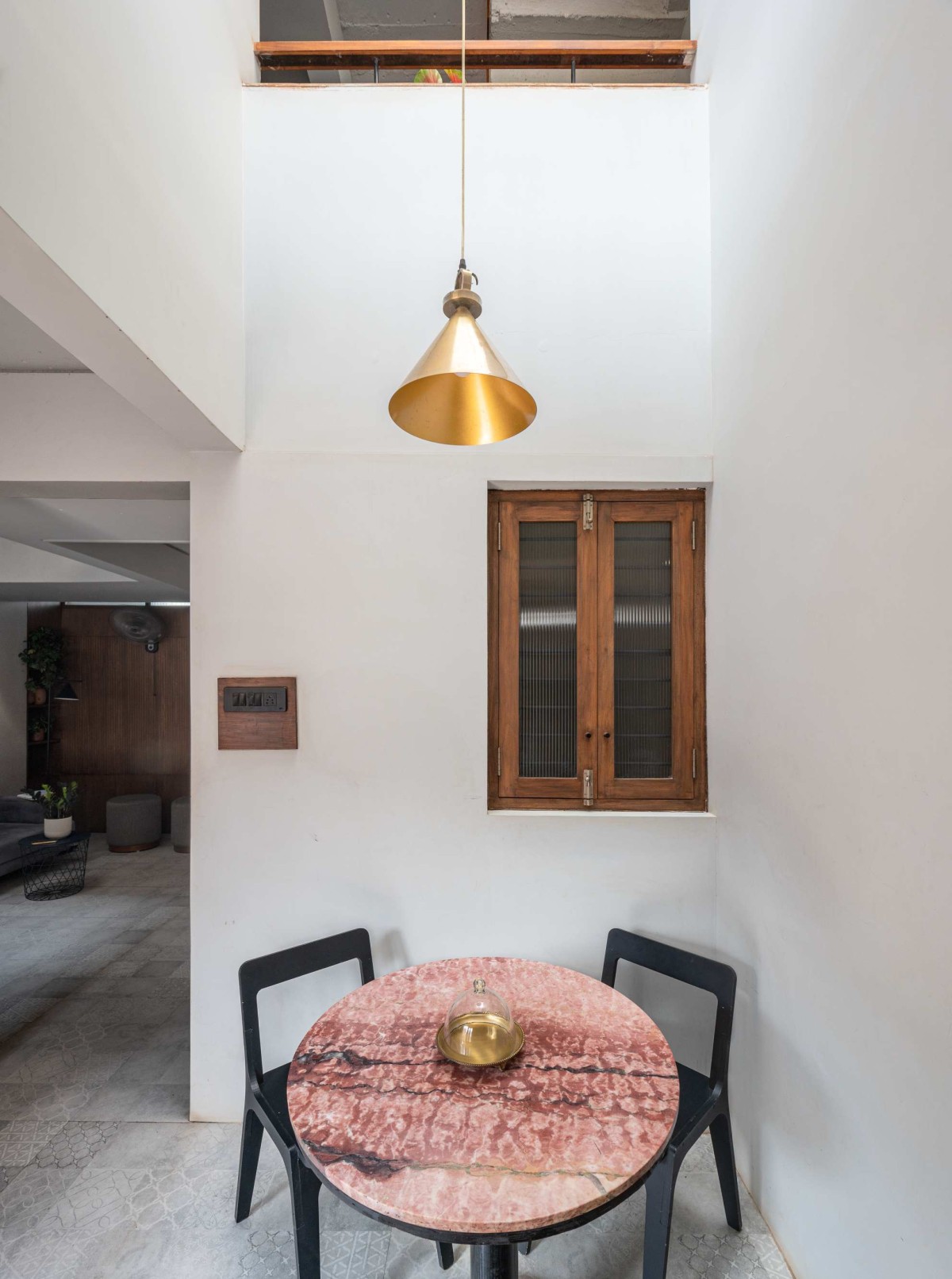 Dining of Compact House by Rahul Pudale Design