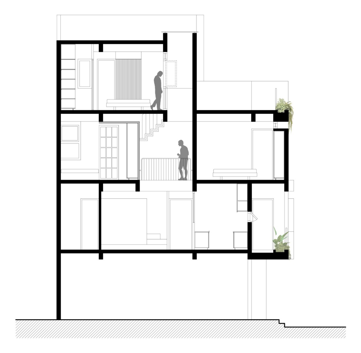 Section 1 of Compact House by Rahul Pudale Design