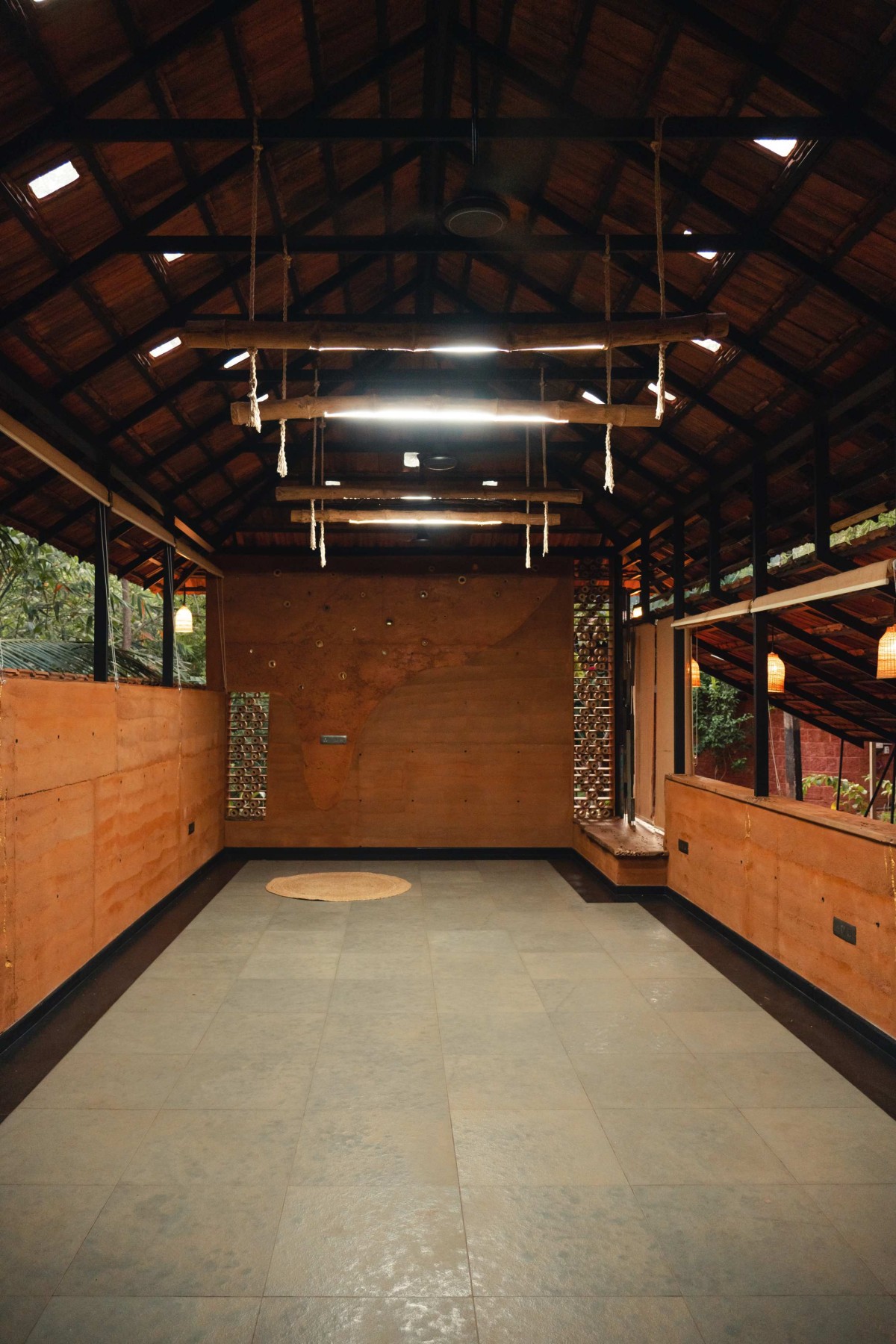 Interior view of the multipurpose hall of Shwasam by ShriAbodes