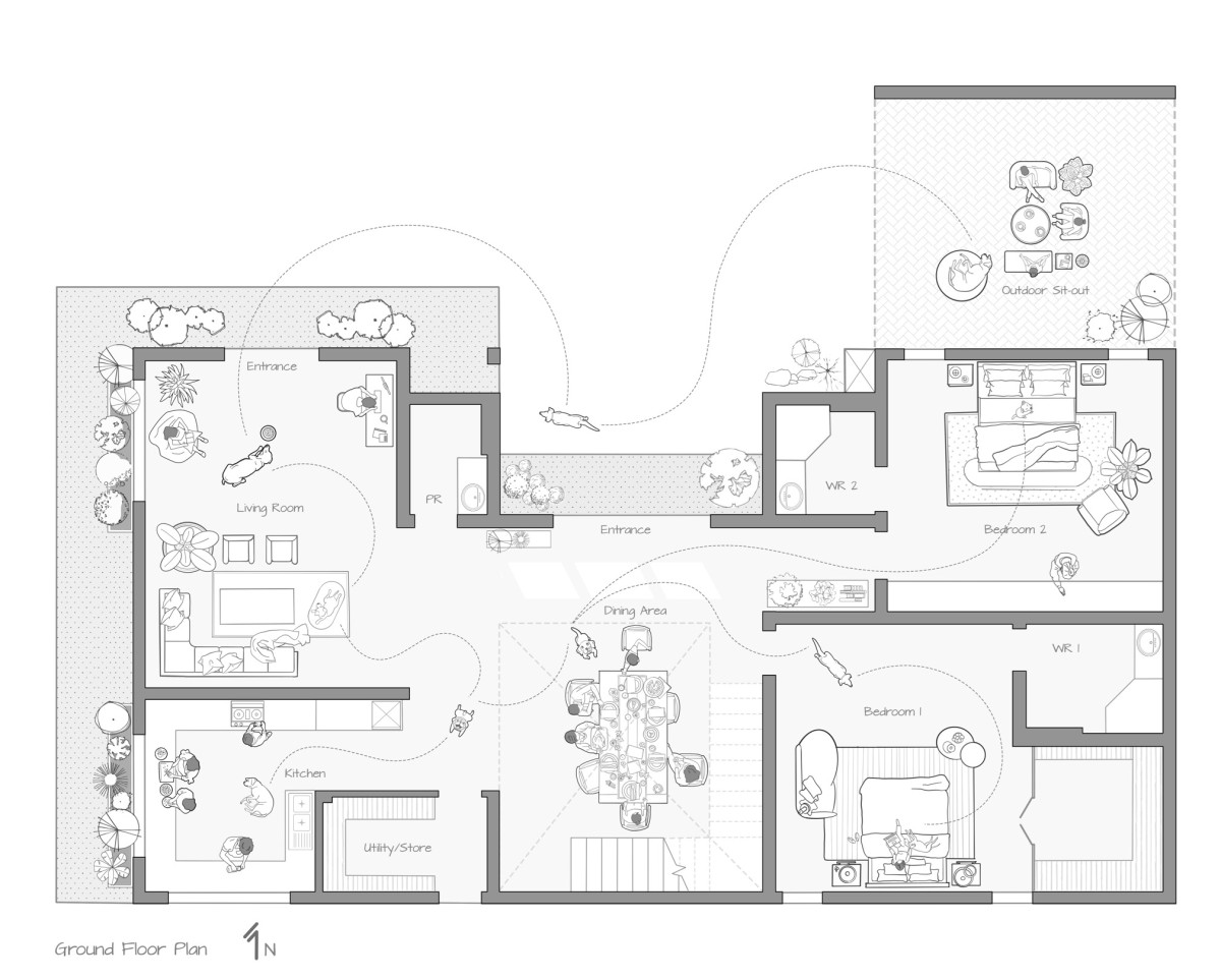 Ground Floor Plan of Nilaya by IDIEQ