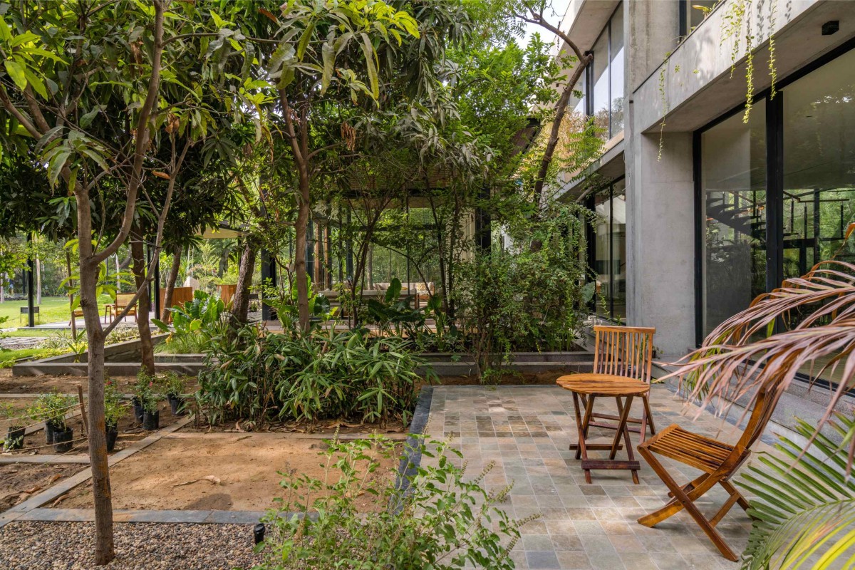 Sitout of Kalrav Villa by VPA Architects
