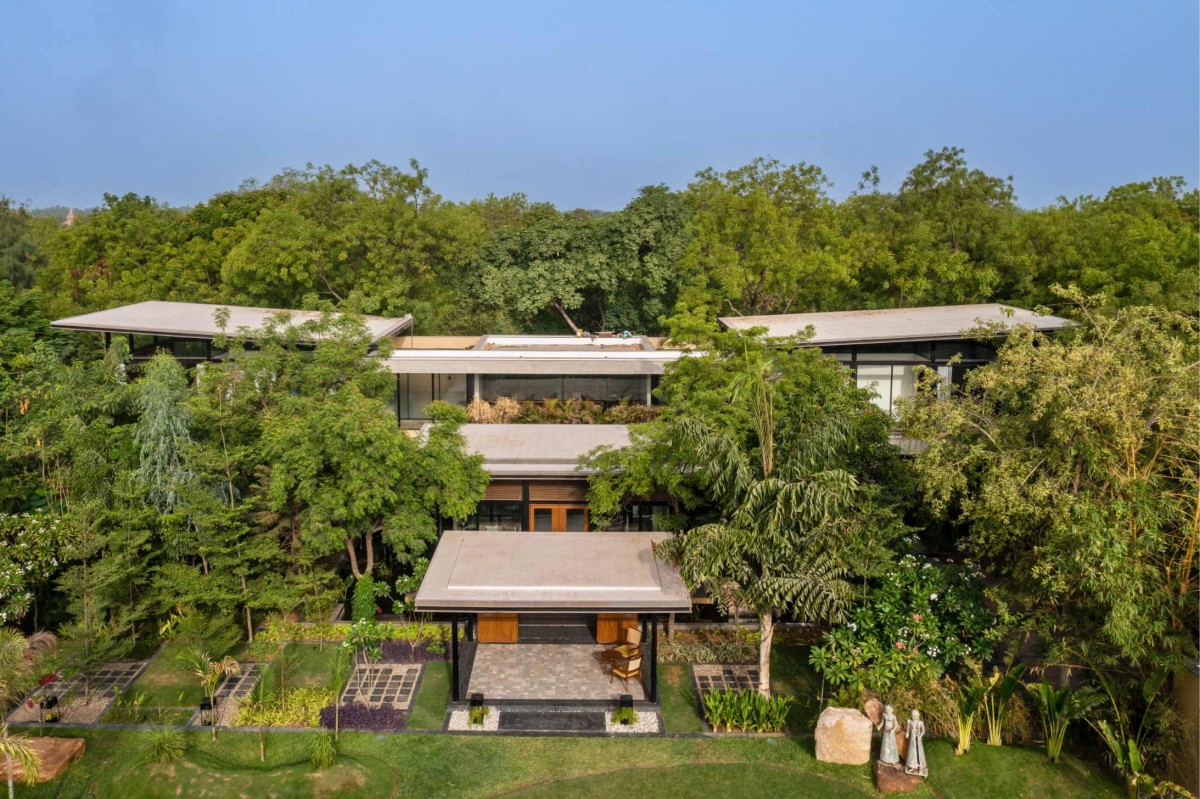 Aerial view of Kalrav Villa by VPA Architects