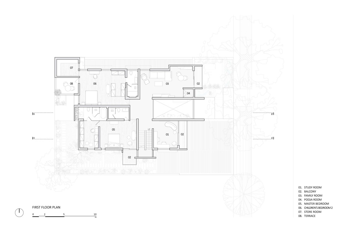 First floor plan of K2 House by Studio Detail