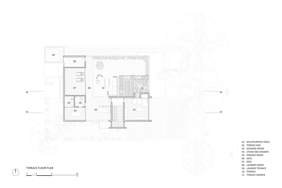 Terrace floor plan of K2 House by Studio Detail