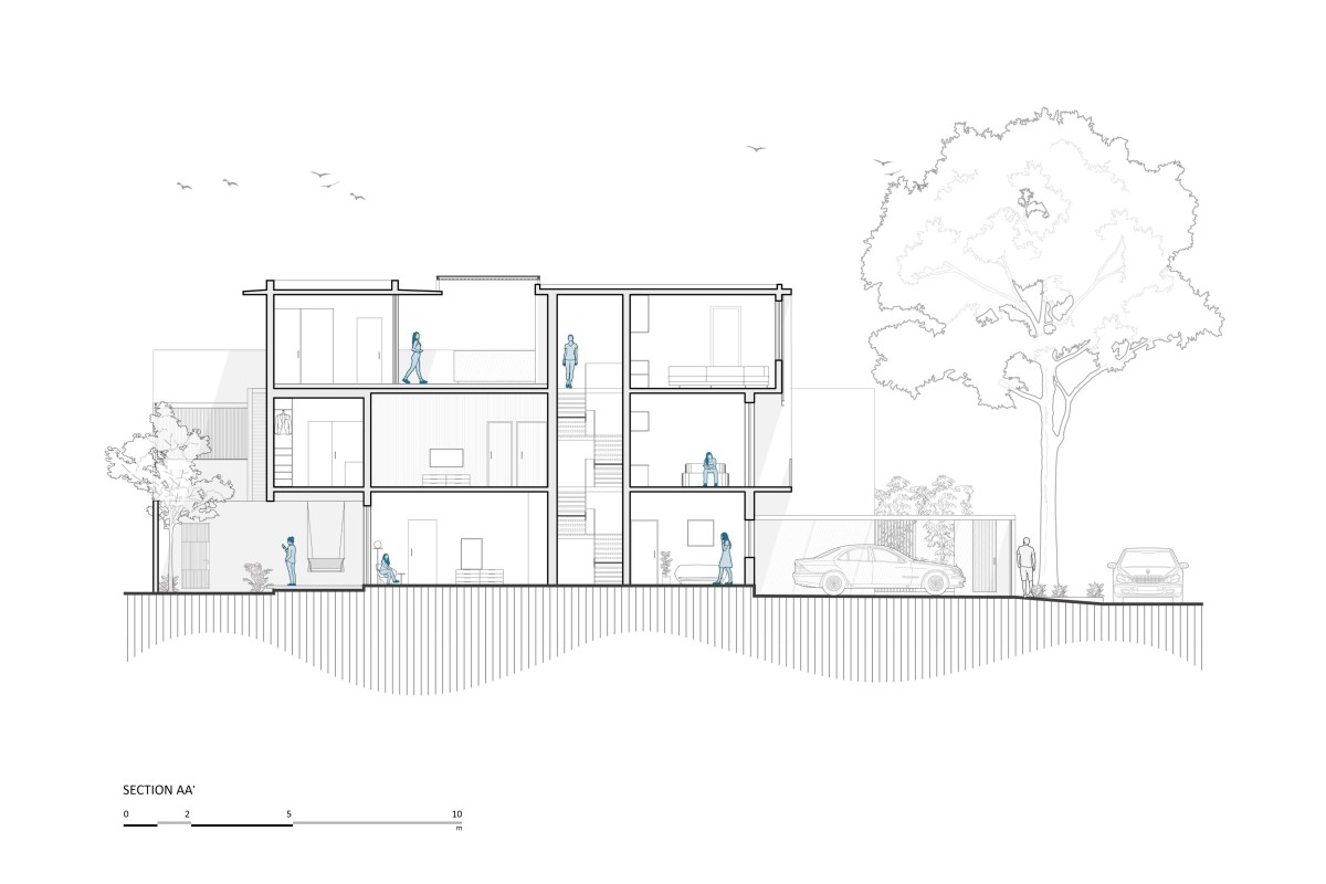 Section AA of K2 House by Studio Detail