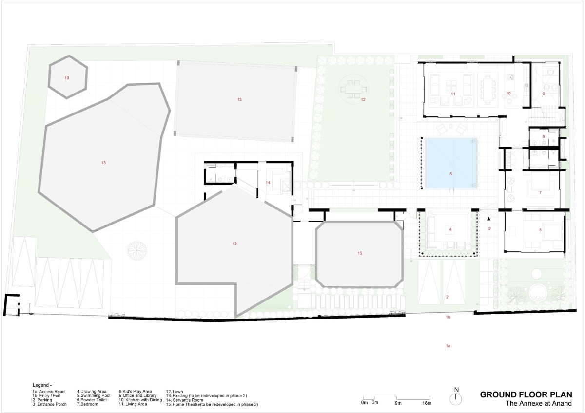 Ground floor plan of The Annexe at Anand by INI Design Studio