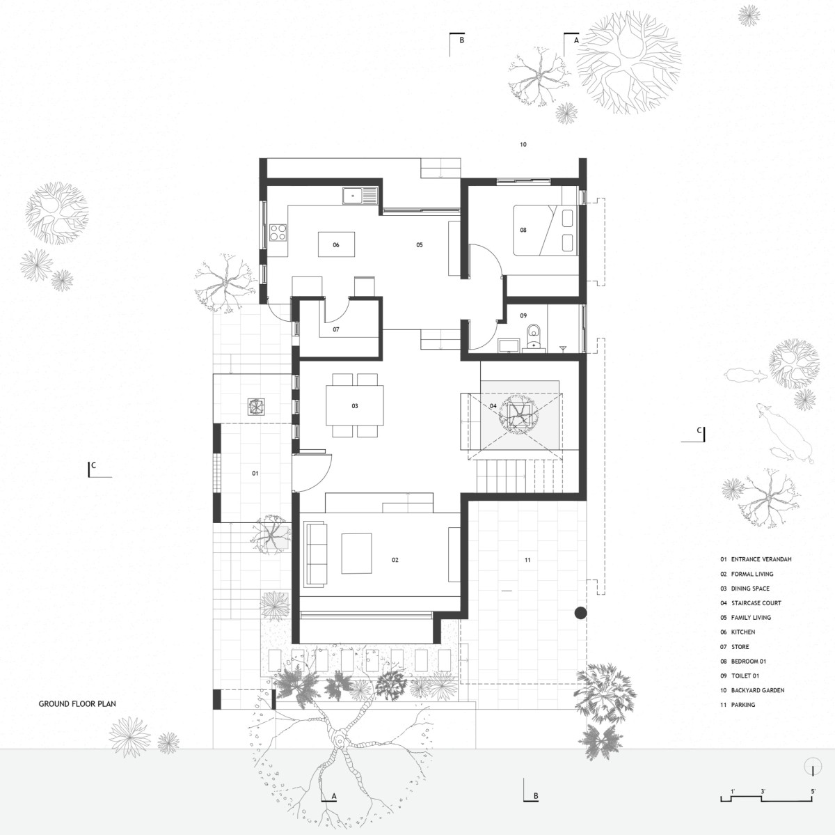 Ground Floor Plan of Private Residence 02 2023 by Madras Spaces