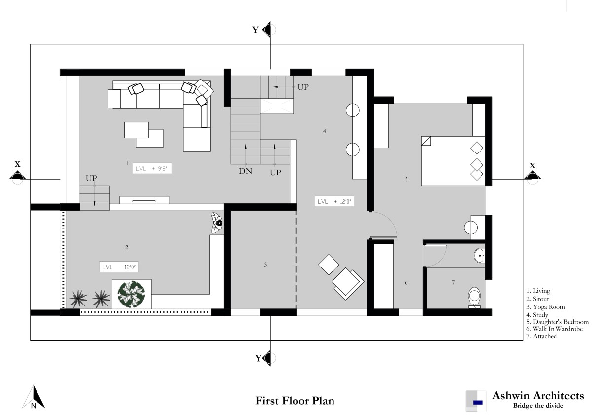 First Floor Plan of Linga Bhairavi by Ashwin Architects
