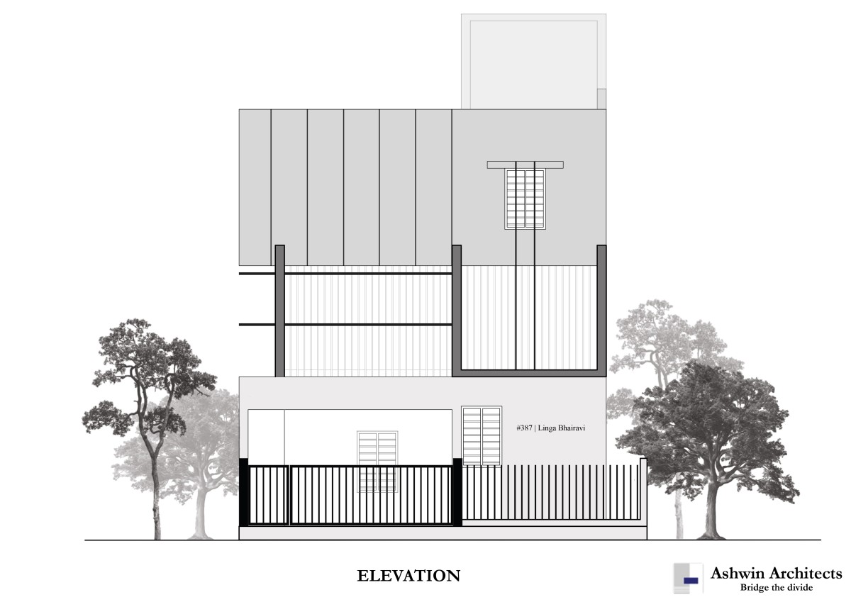 Elevation of Linga Bhairavi by Ashwin Architects