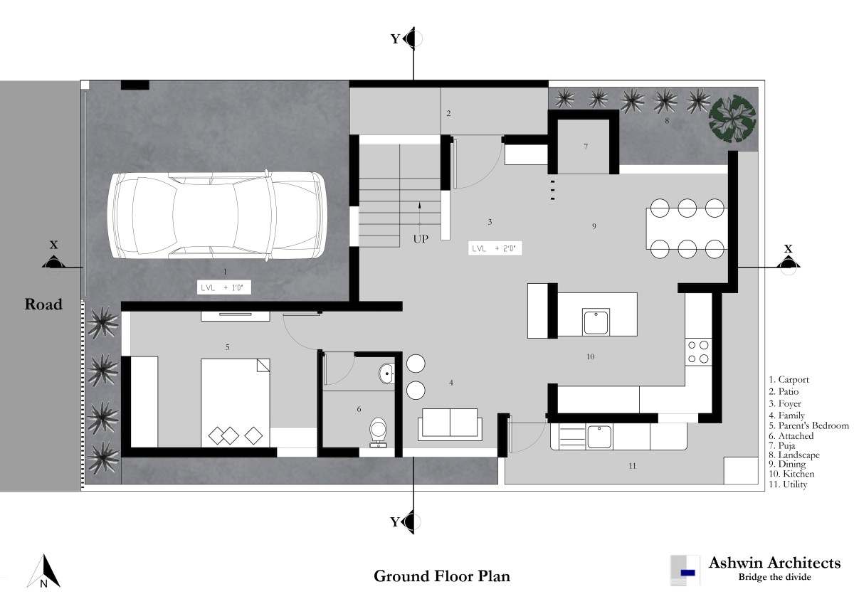 Ground Floor Plan of Linga Bhairavi by Ashwin Architects
