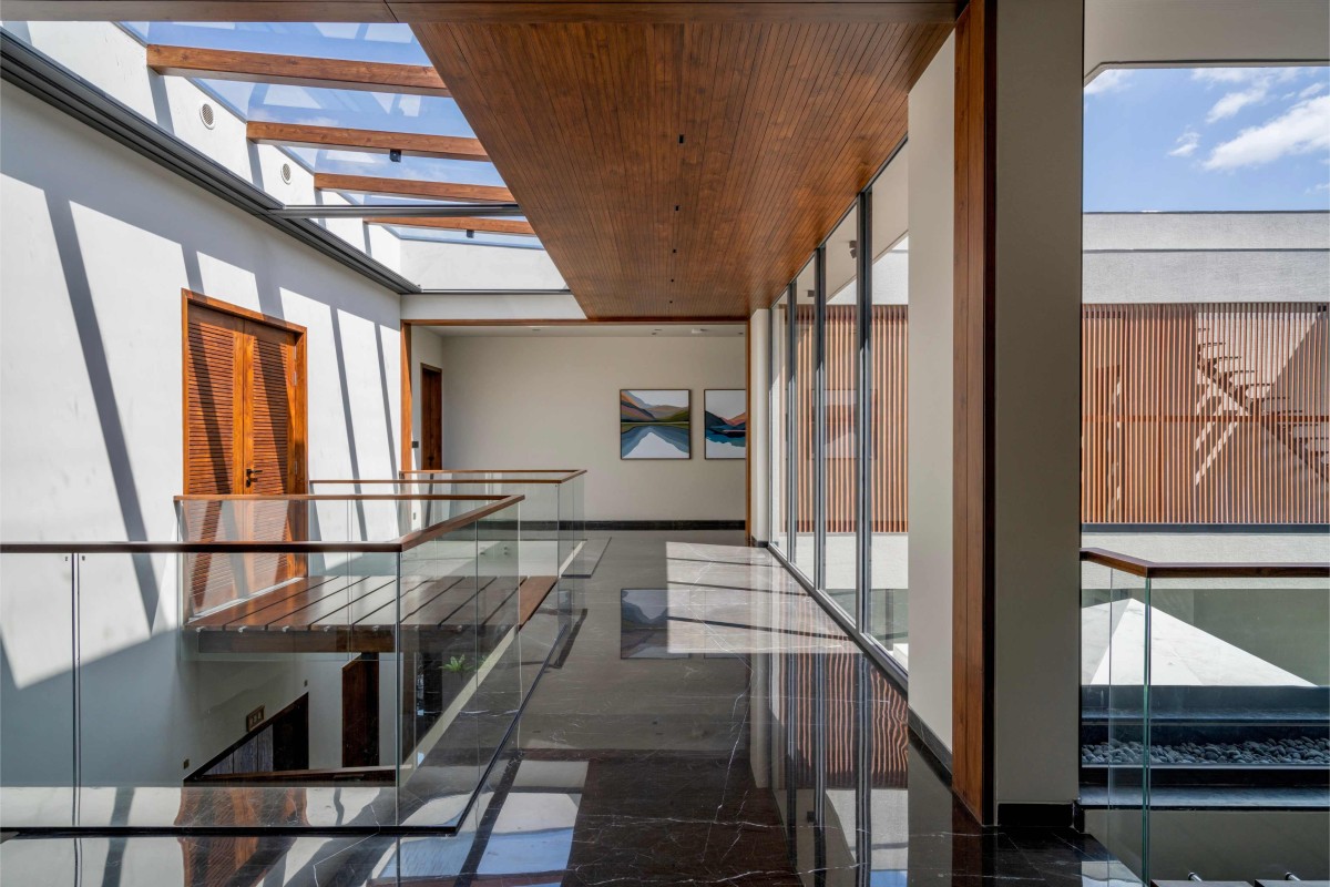 Upper floor corridor of Sanctum Villa by VPA Architects