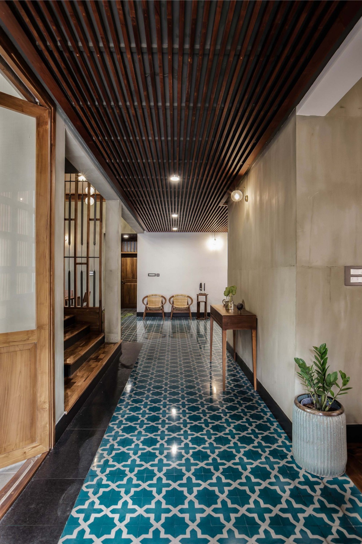 Corridor of Alankar Residence by Roy Antony Architects