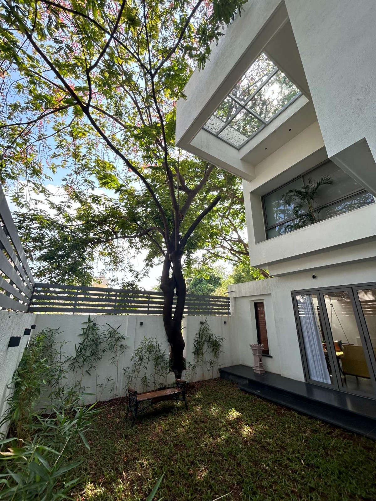 Outdoor Court of Godbole Residence by Chaware & Associates