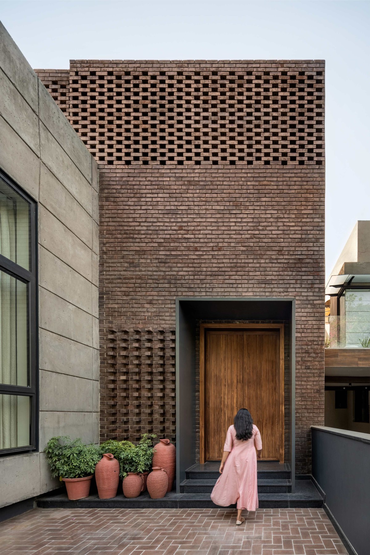 Entrance of The Brick House by Studio Ardete
