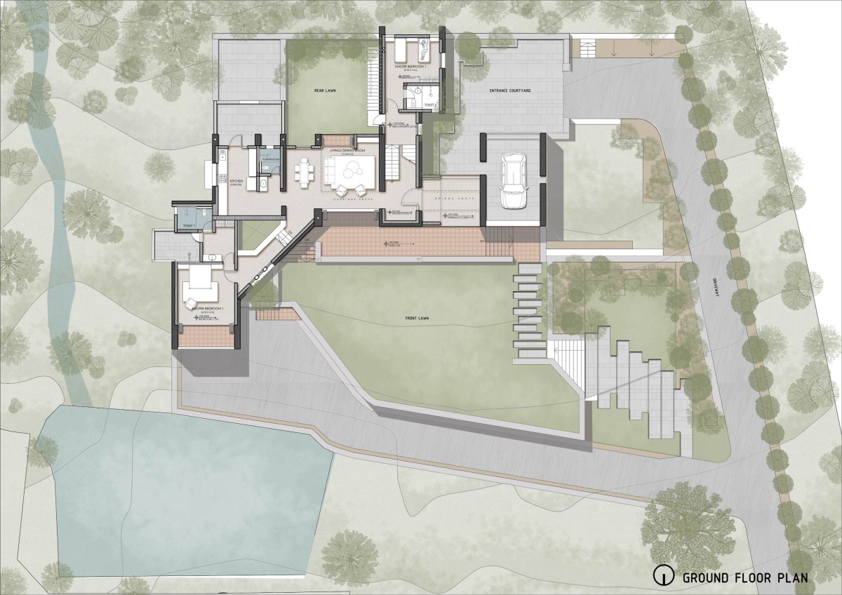 Ground floor plan of The Orchard House by Ipsa Design Consultants