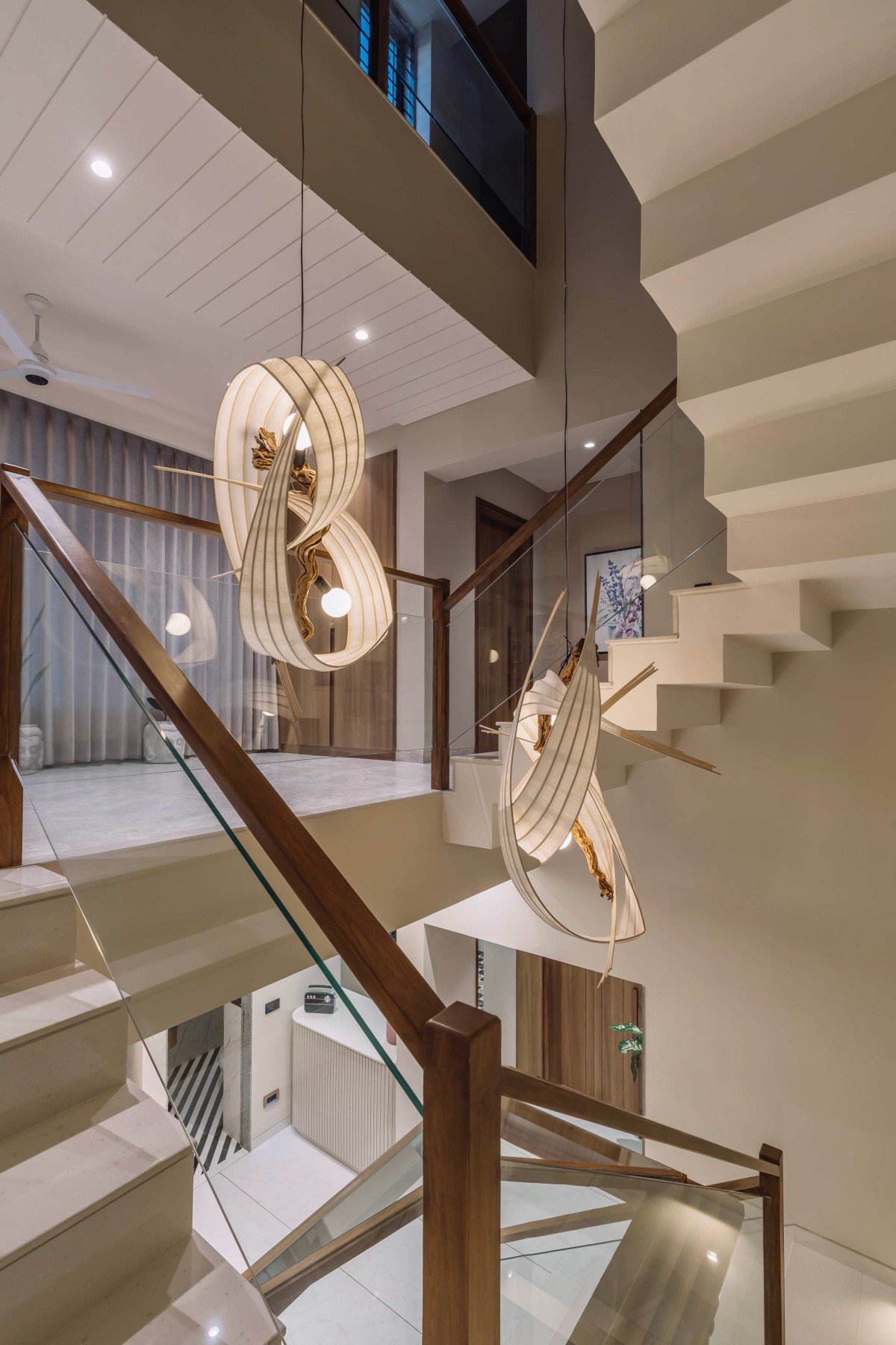 Staircase of Chainani House by Jagrut Shah Architect and Associates