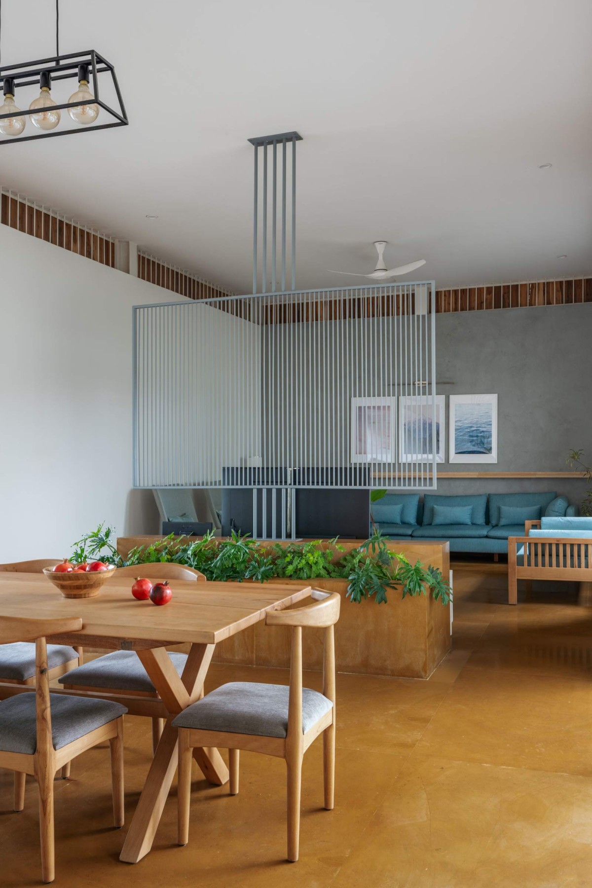 Living and Dining of The Modern Pastoral House by Sudaiva Studio