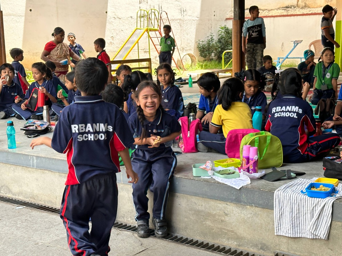 Assembly and Play area of RBANMS School by Mathew and Ghosh Architects