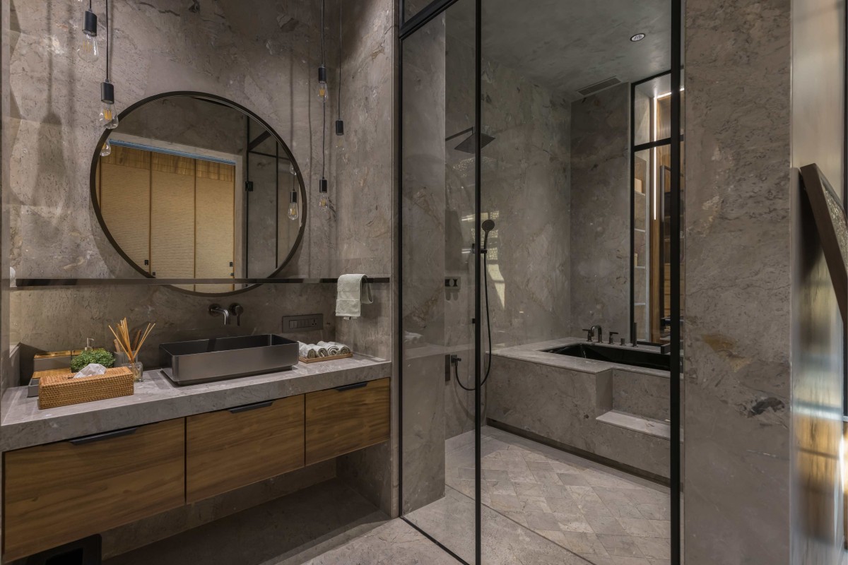 Washroom of Narola Villa by Essteam Design Services LLP