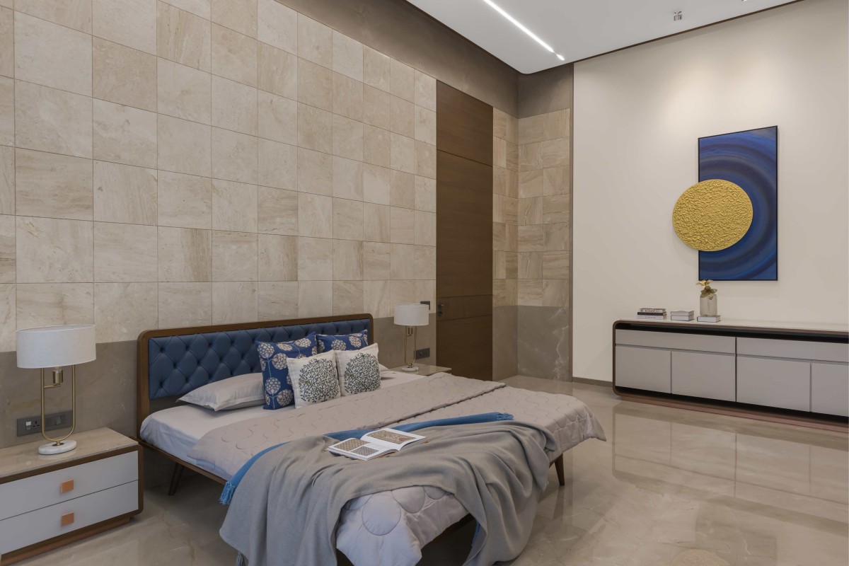 Bedroom 2 of left house of Narola Villa by Essteam Design Services LLP