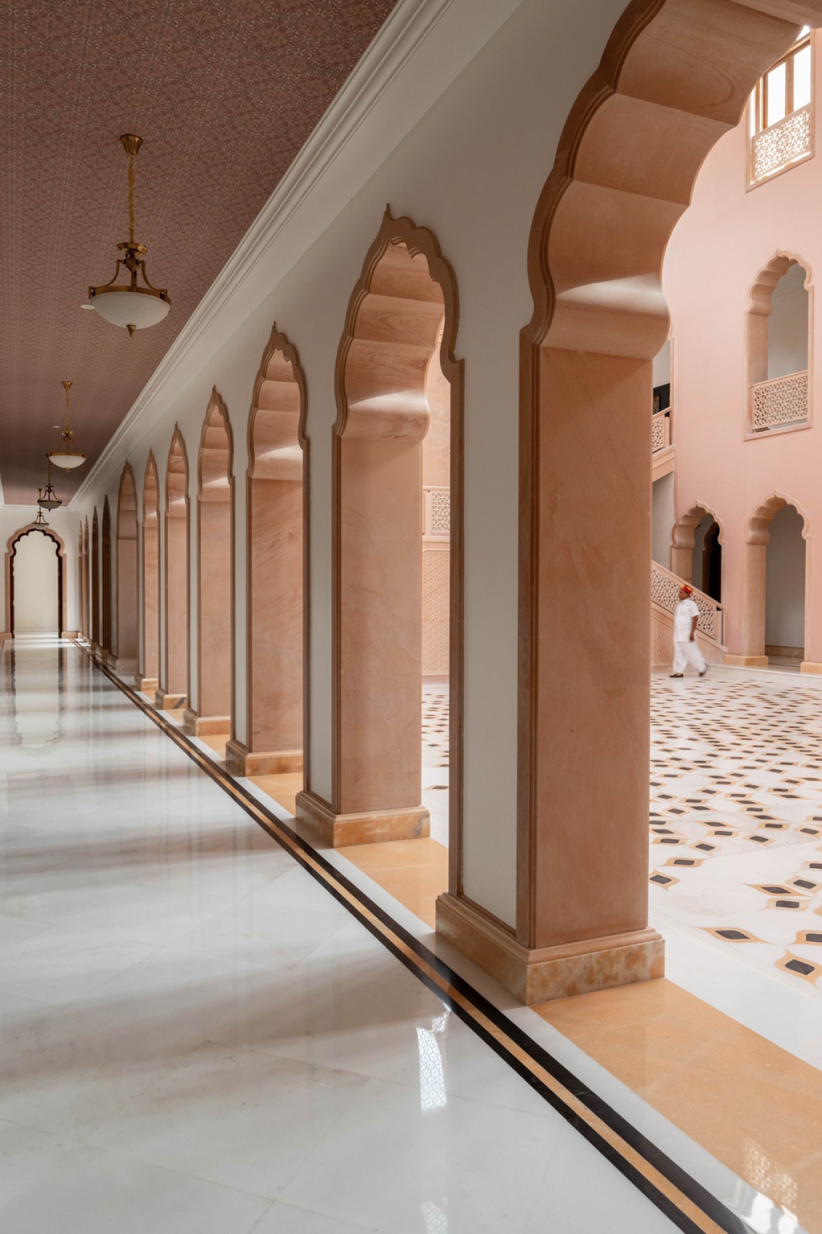 Passage to central atrium of Narsighar by Sanjay Puri Architects