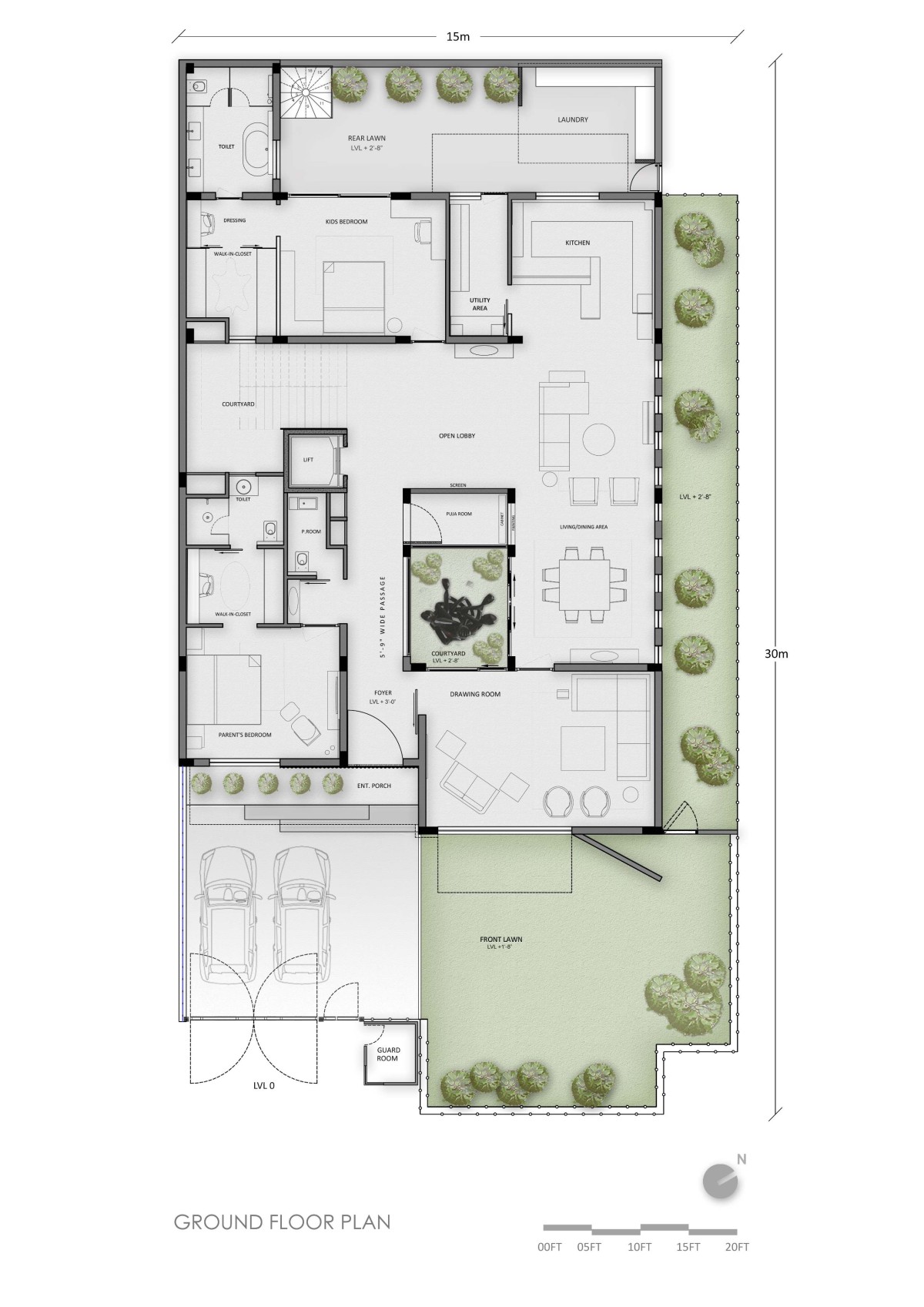 Ground floor plan of House 91/4 by Studio Ardete