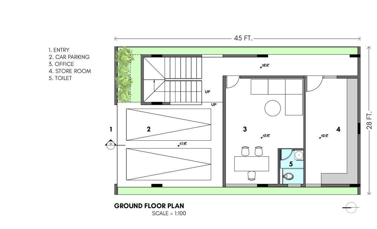 Ground floor plan of Not So Big House by Sudaiva Studio