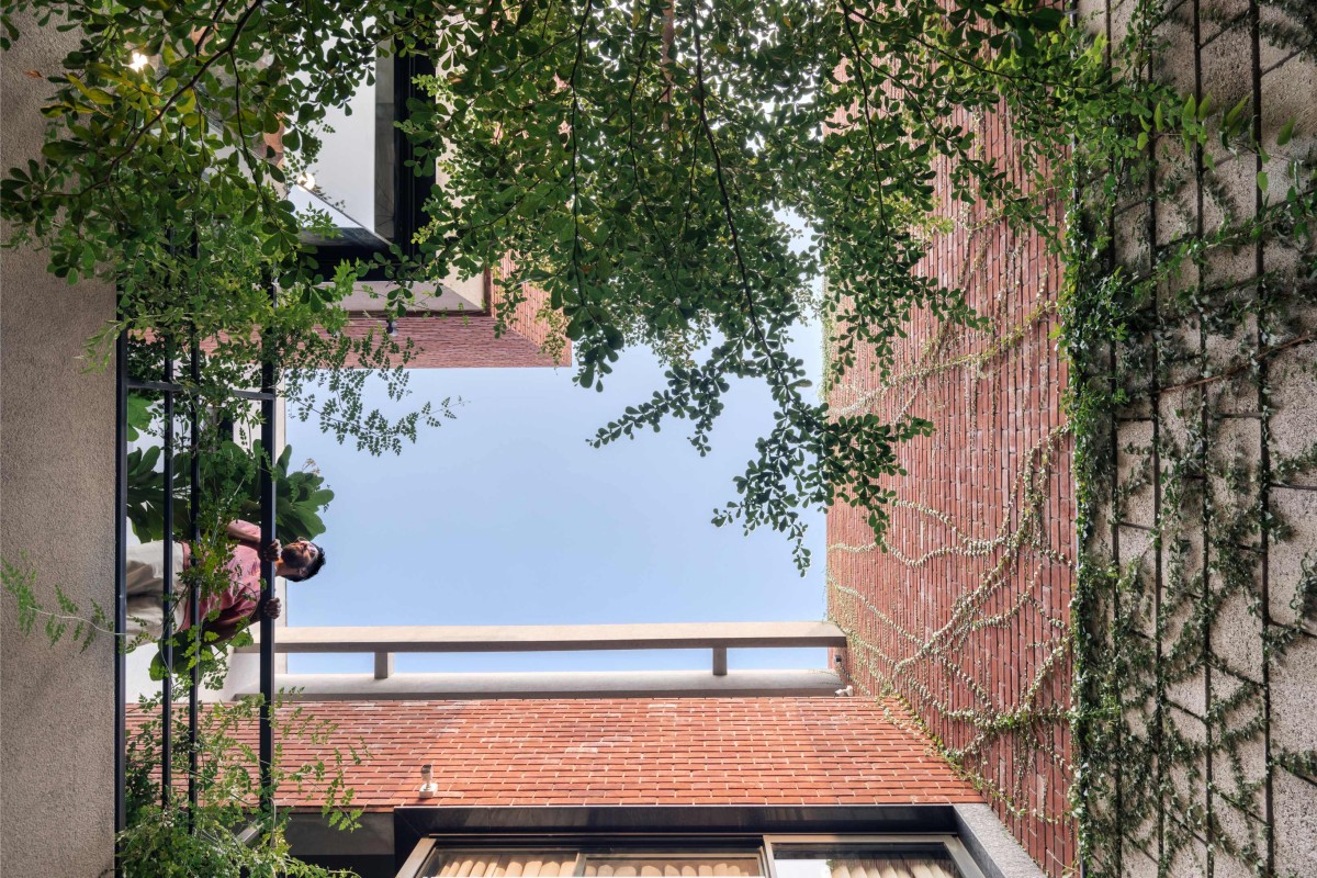 View from courtyard of Cascading Terraces by Arch.Lab