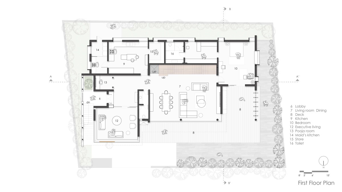 First Floor Plan of The Urban Lantern by Manthan Architects