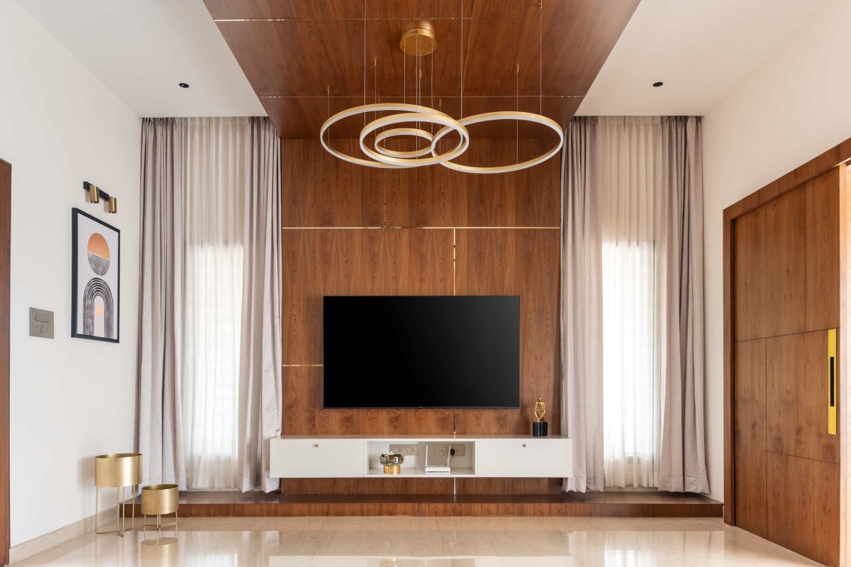 Living room TV wall panelling