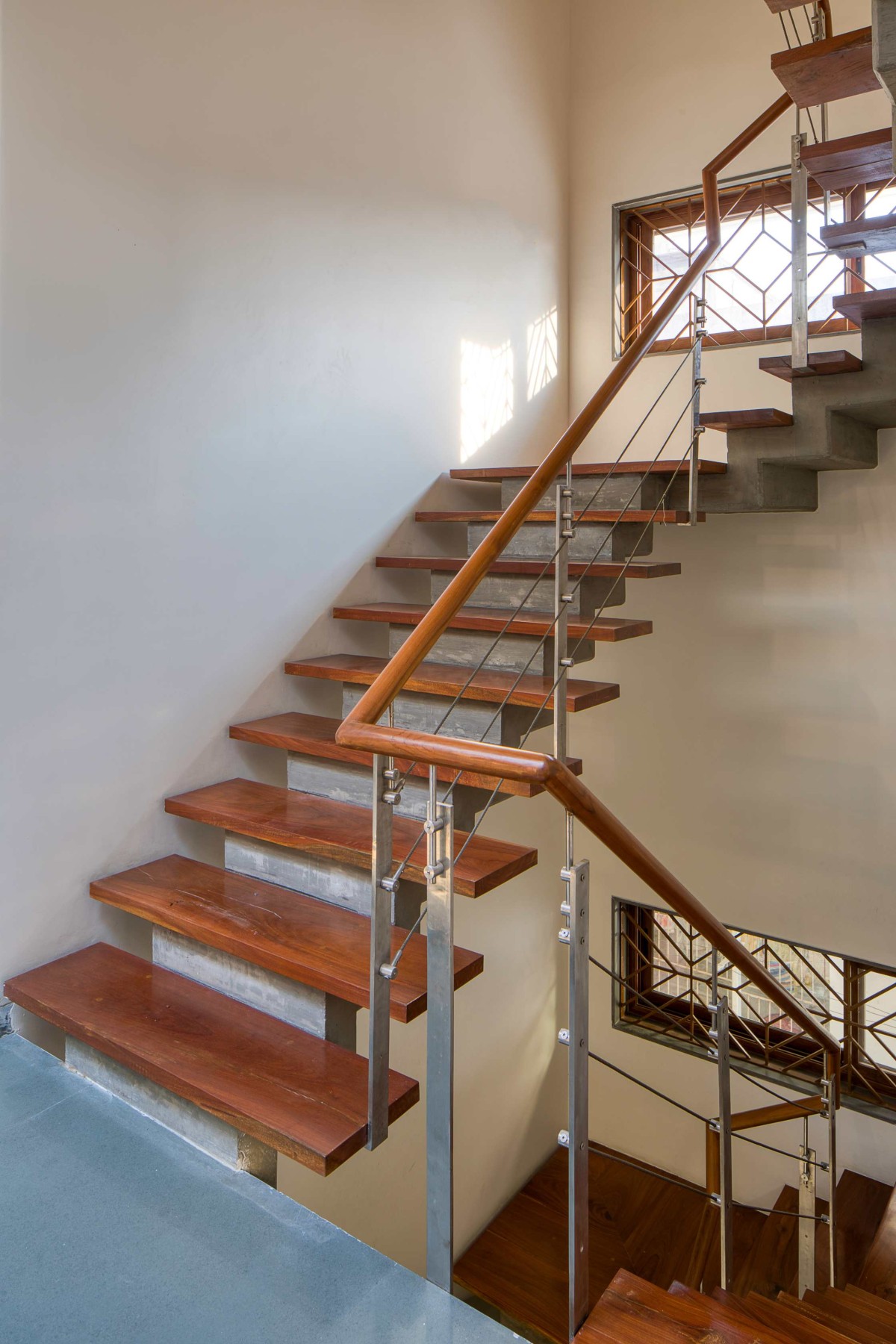 Staircase of Brick Screen House by MS Design Studio