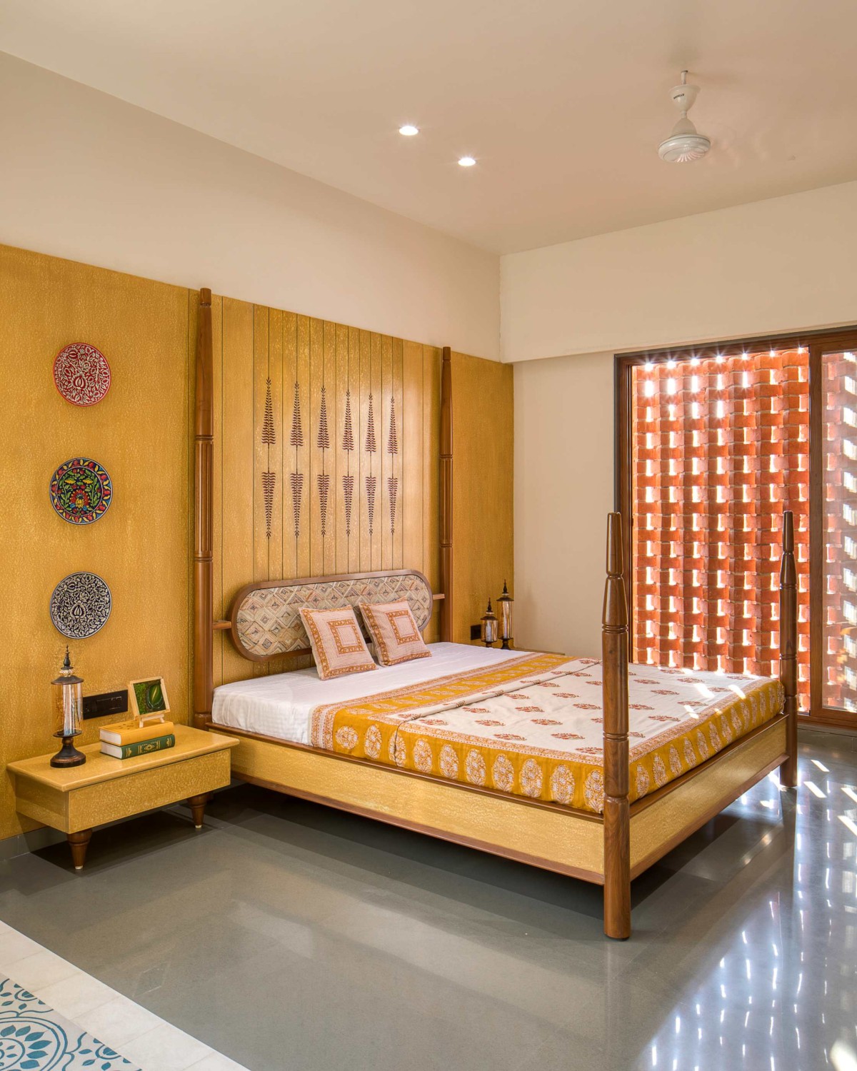 Master Bedroom of Brick Screen House by MS Design Studio