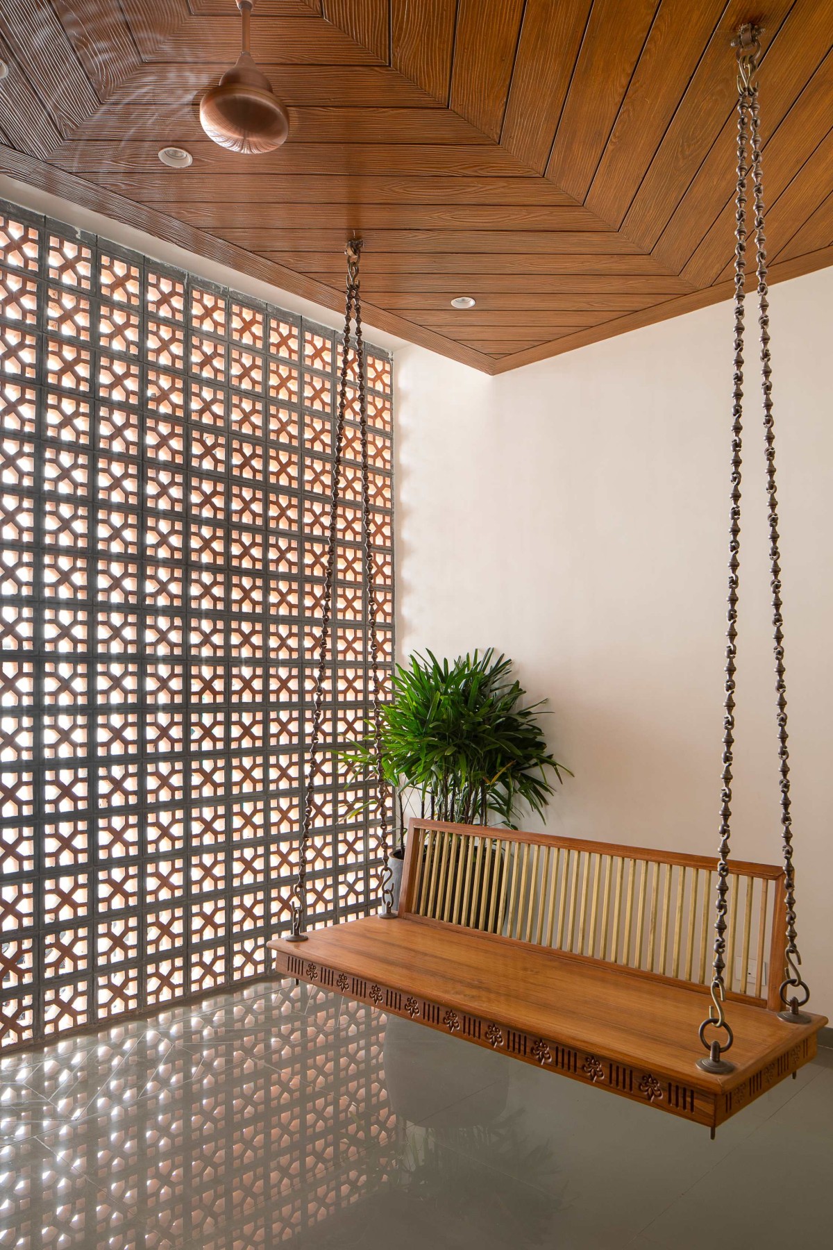 Swing of Brick Screen House by MS Design Studio