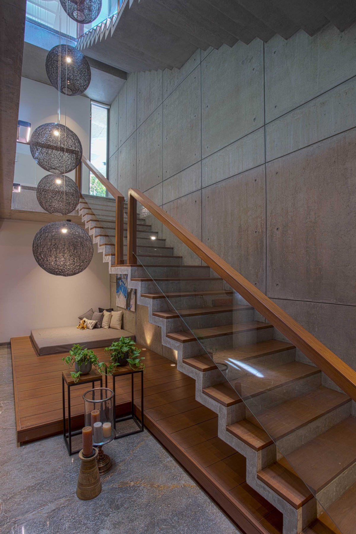 Staircase of K & Y Residences by Groundwork Architecture