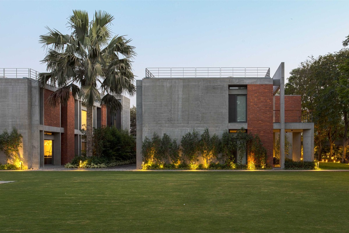 Dusk light exterior view of K & Y Residences by Groundwork Architecture