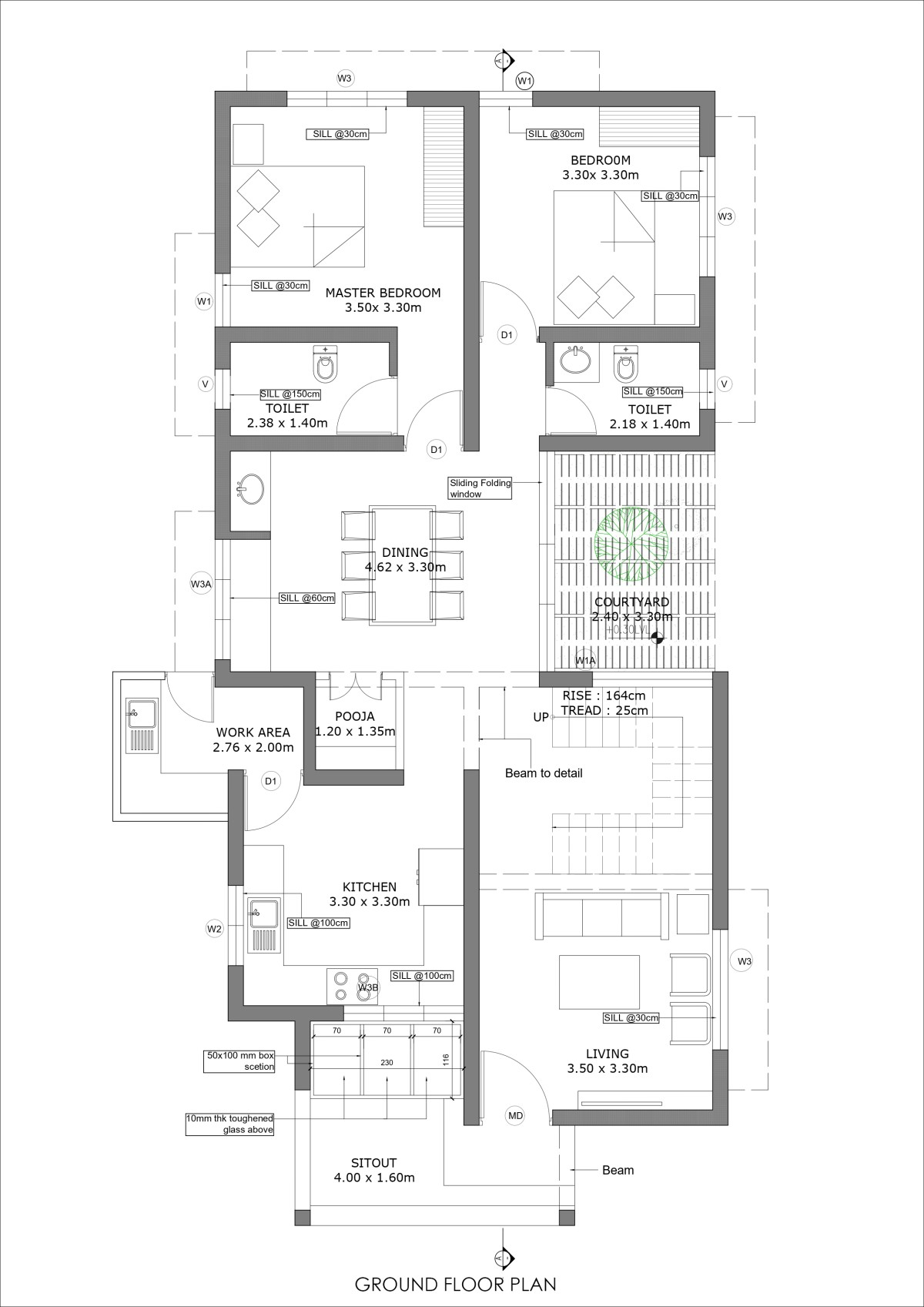 Ground floor plan of The Hybrid Residence by Tropical Axiom