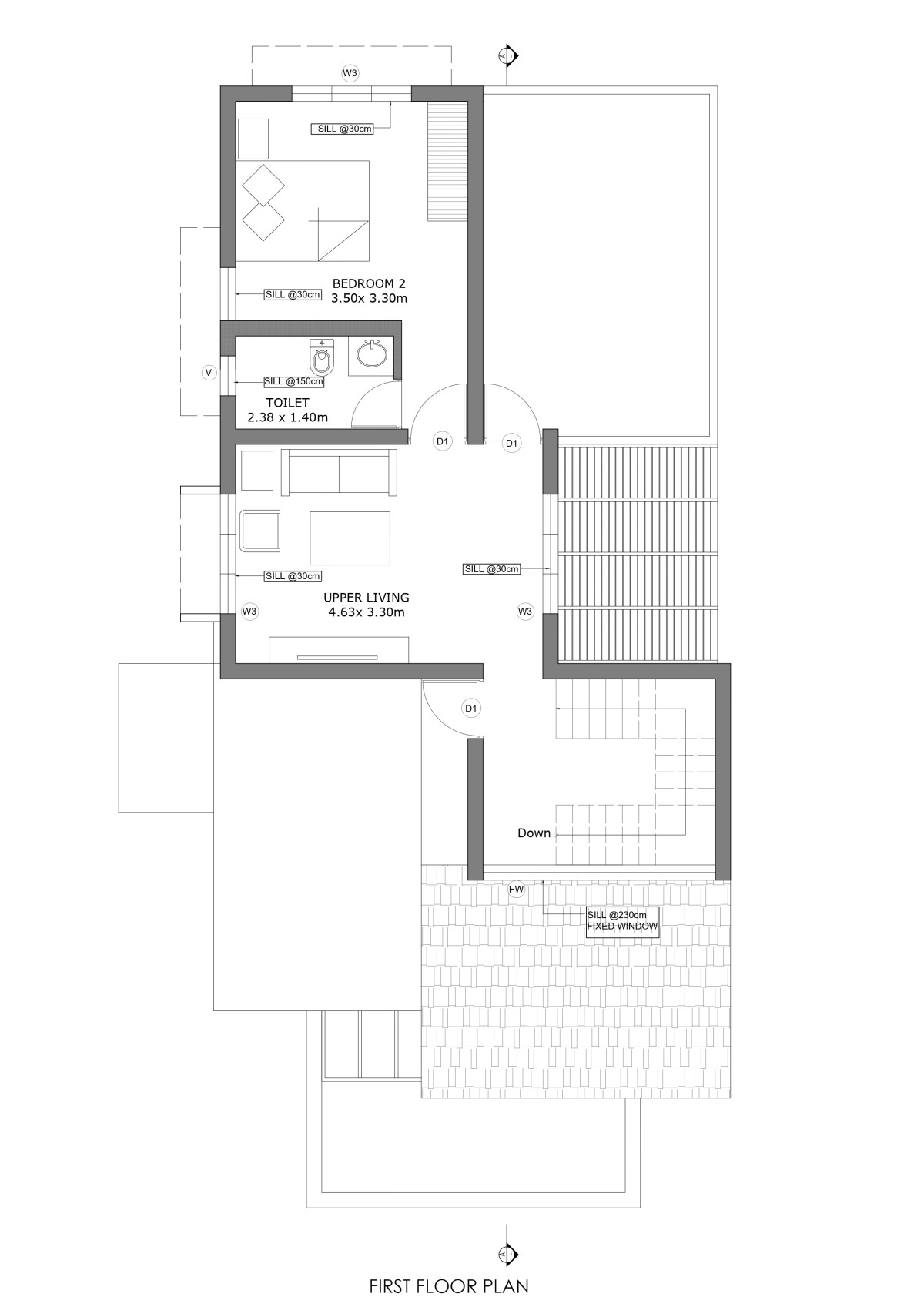 First floor plan of The Hybrid Residence by Tropical Axiom