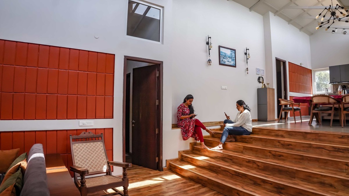 Passage to dining of Ragunath Farmhouse by Kham Design