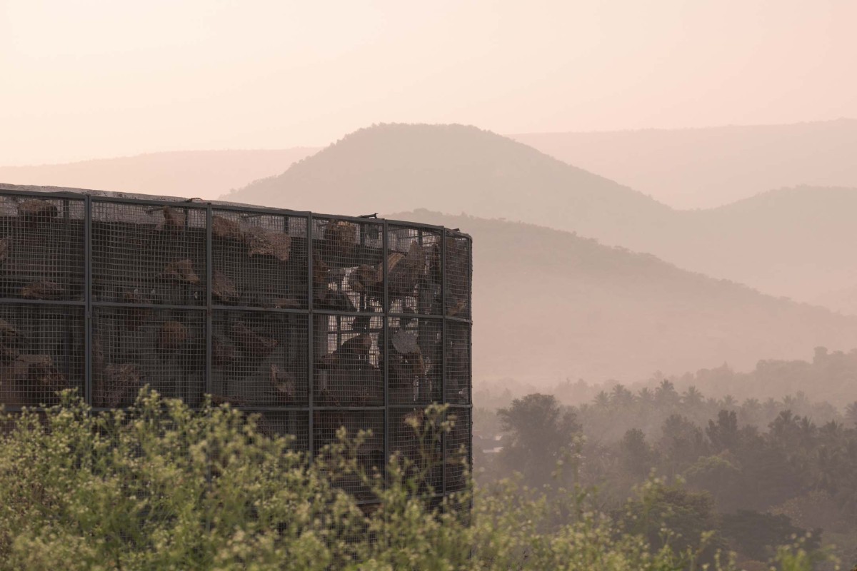 Gabion wall of The Infinite Rise by Earthscape Studio