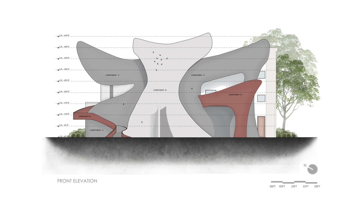 Front Elevation of Doaba Public School by Studio Ardete