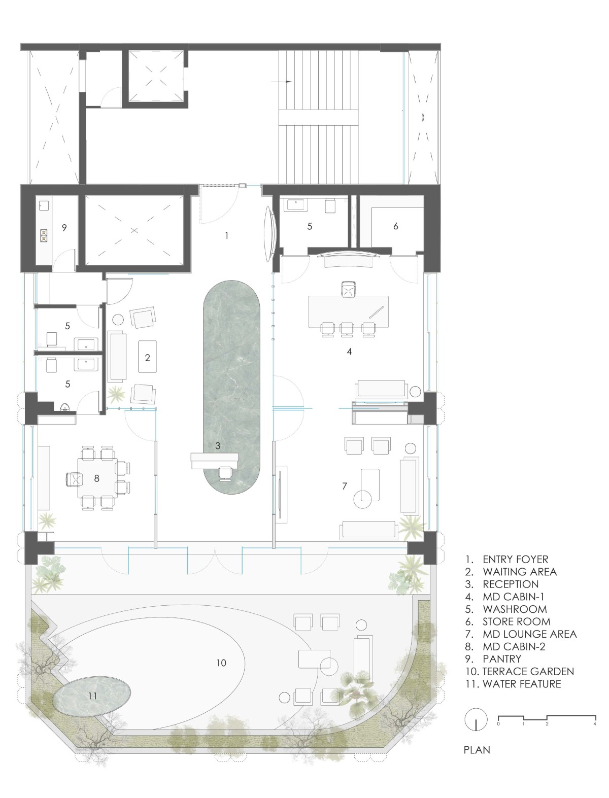 Plan of Raamah Office by Studio Karigari