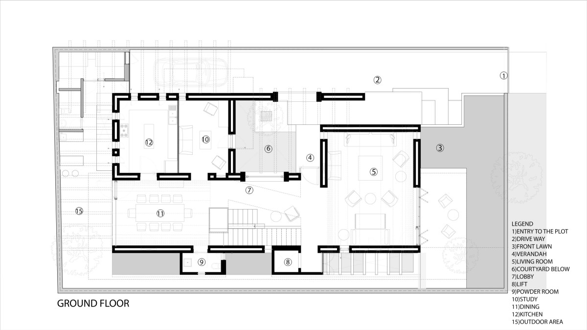 Upper Ground Floor of Stone House by Malik Architecture