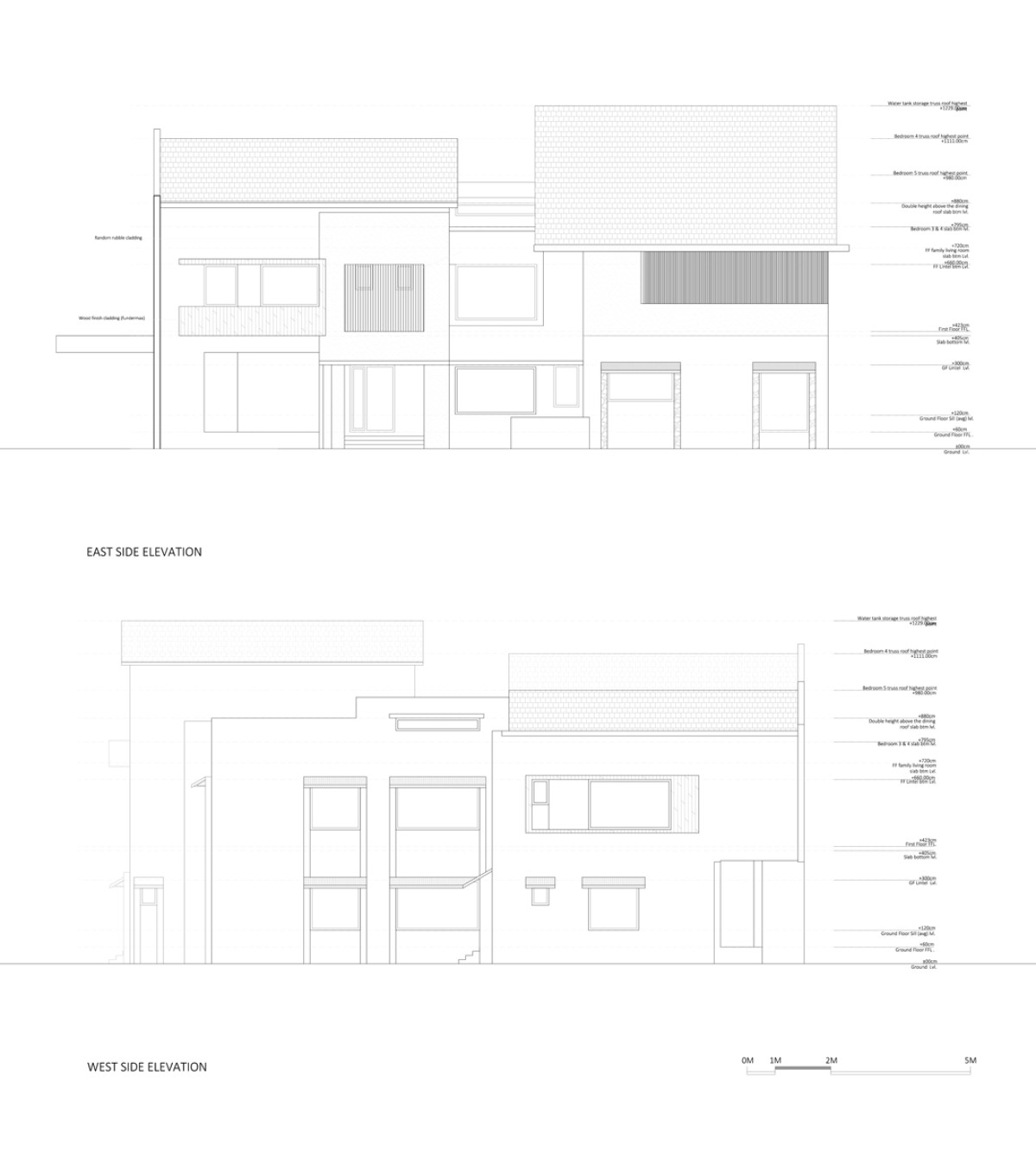 Side Elevations of C K House by Yugen Architecture