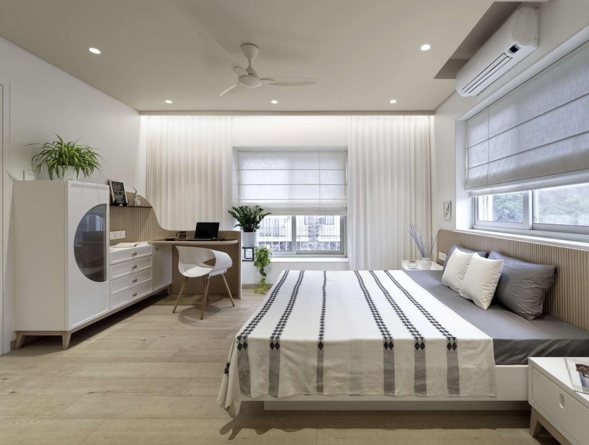 Bedroom of White Home by Element9 Design Studio