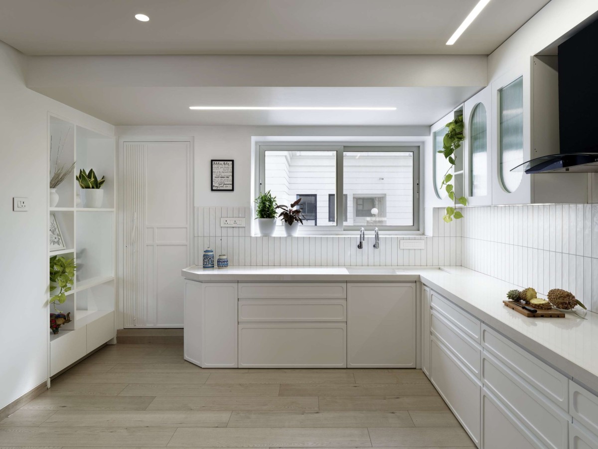 Kitchen of White Home by Element9 Design Studio