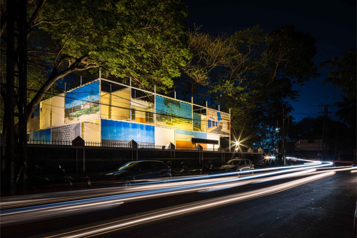 Night shot of ITFOK (International Theatre Festival Of Kerala) by LIJO.RENY.architects