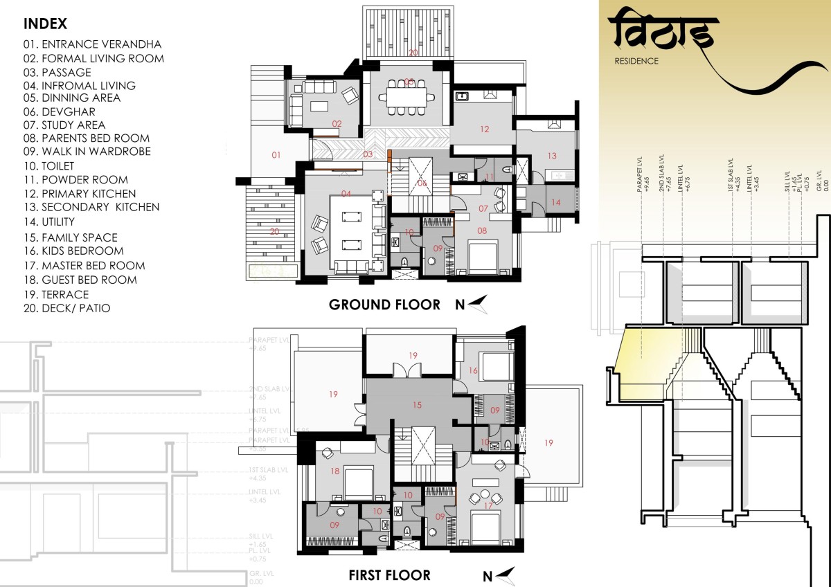 Plans of Vithai Residence by Studio AAD